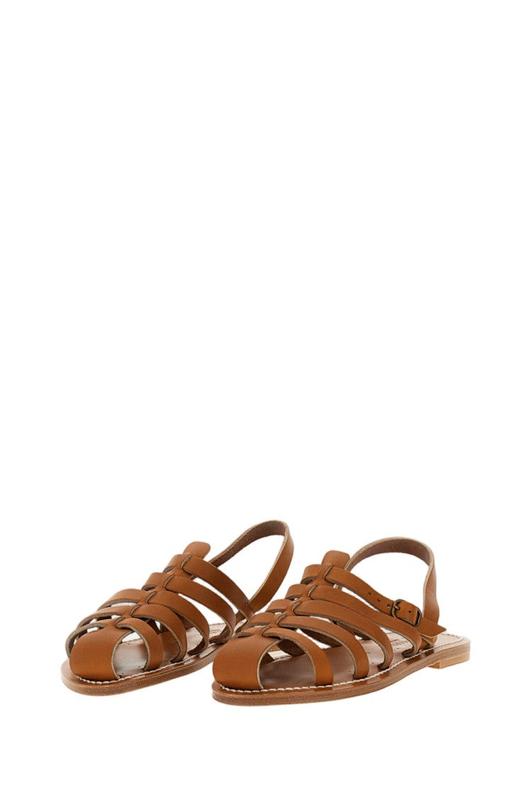 K Jacques St Tropez Brown Picte Cage Sandals