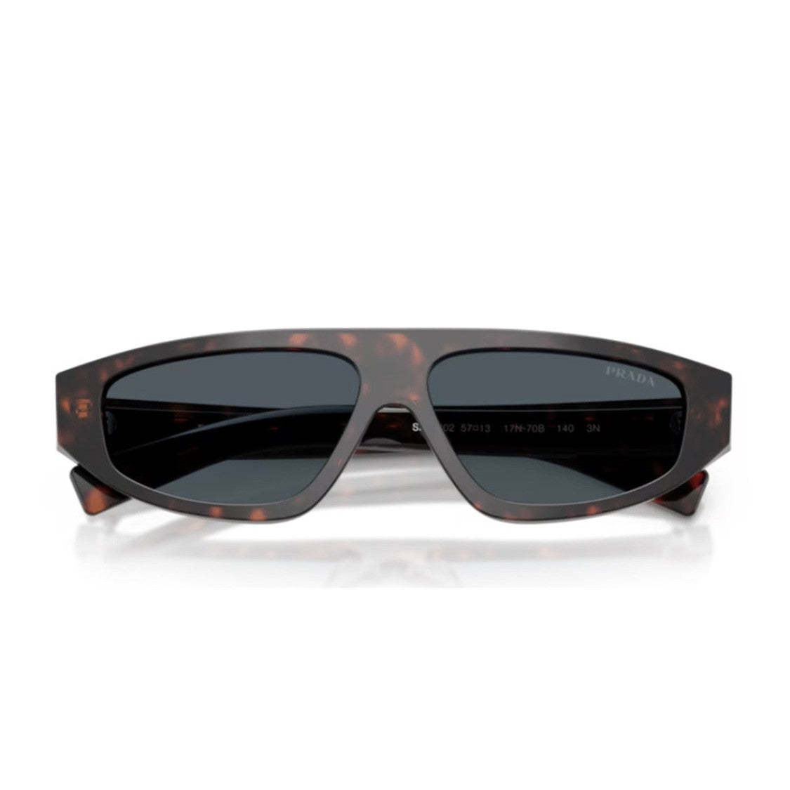 Prada Havana Pr C02s Sculpted Rectangular Sunglasses