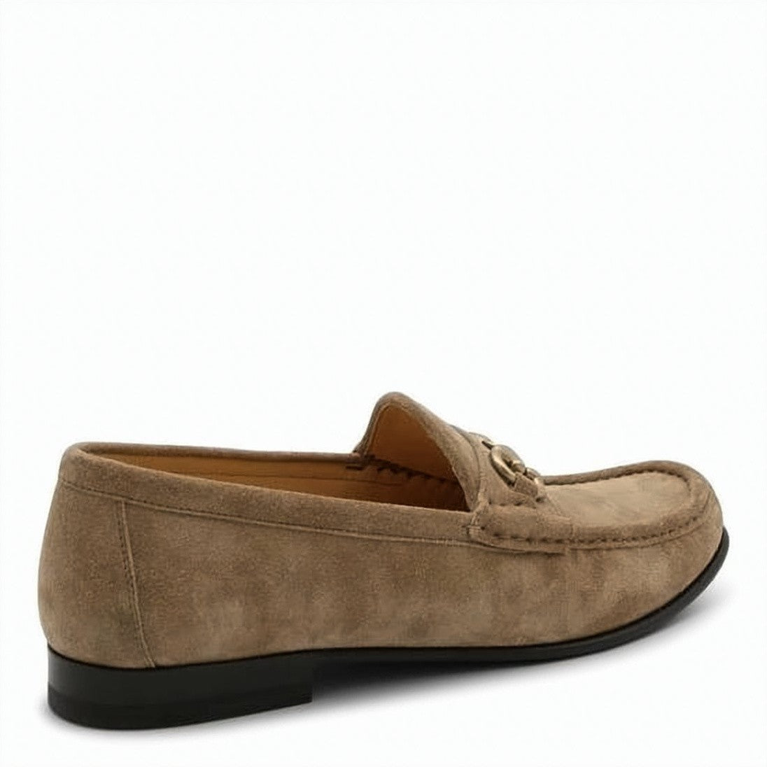 Brunello Cucinelli Suede Loafers With Textured Upper And Decorative Metal Bit