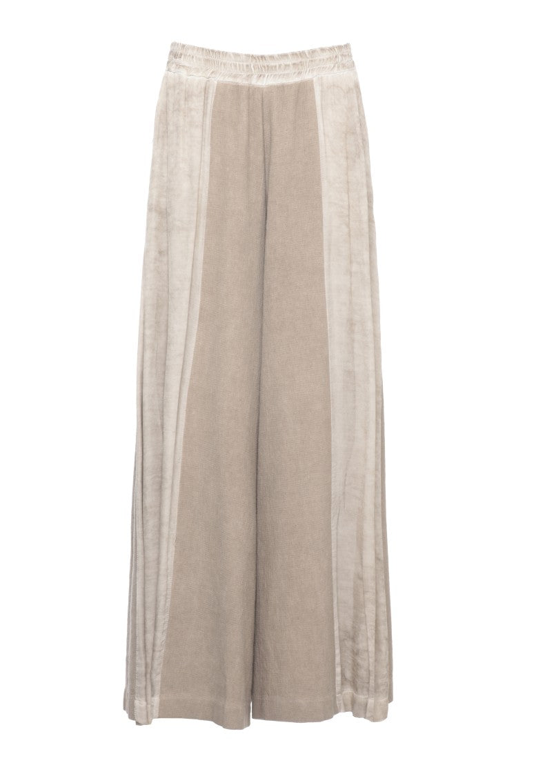 Sanctamuerte Brown Cotton Elastic Waist Wide-Leg Pants