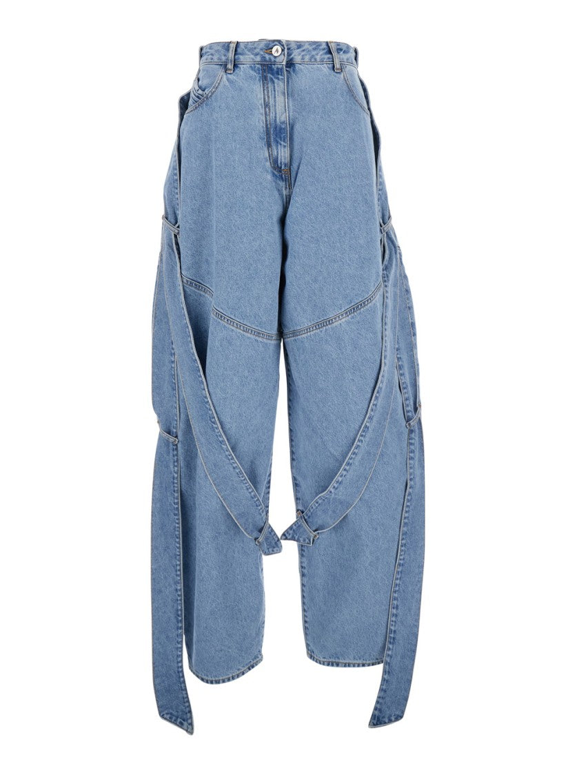 The Attico Blue High-Waisted Oversized Jeans