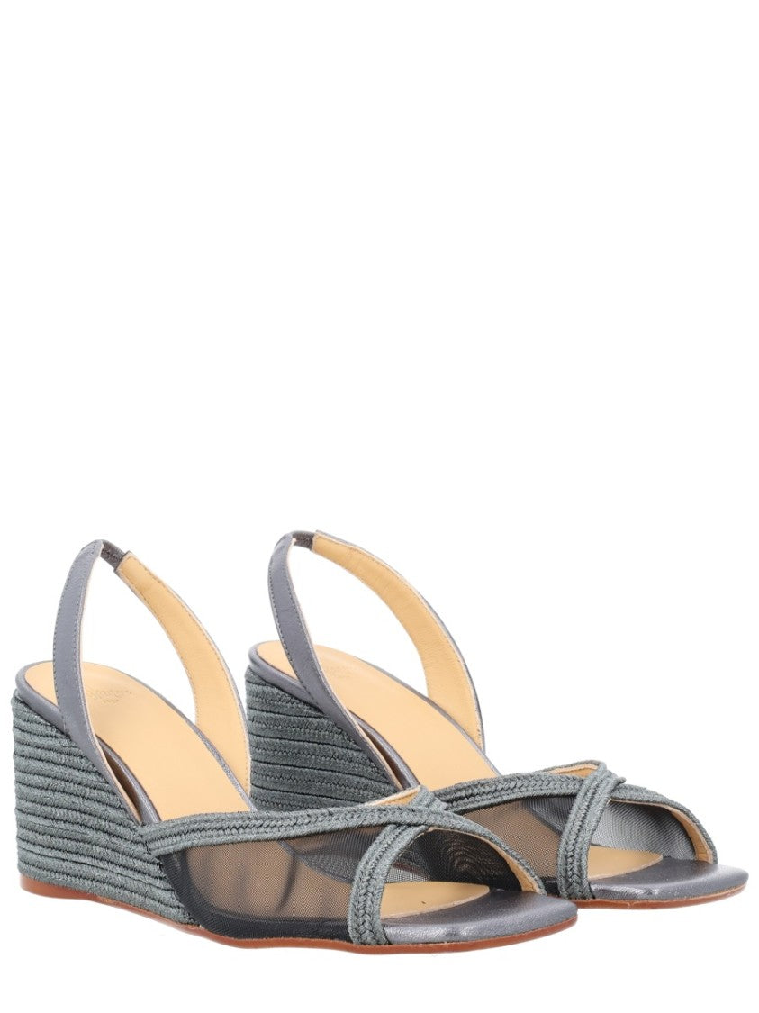Castaner Slingback Espadrille Wedge Sandals With Transparent Mesh Panels
