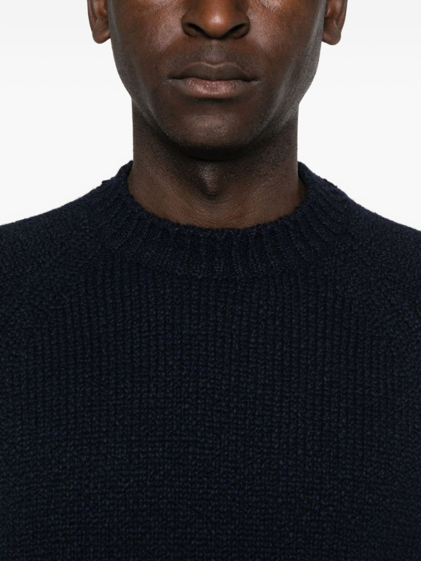 Stone Island Textured Knit Black Sweater With Relaxed Silhouette