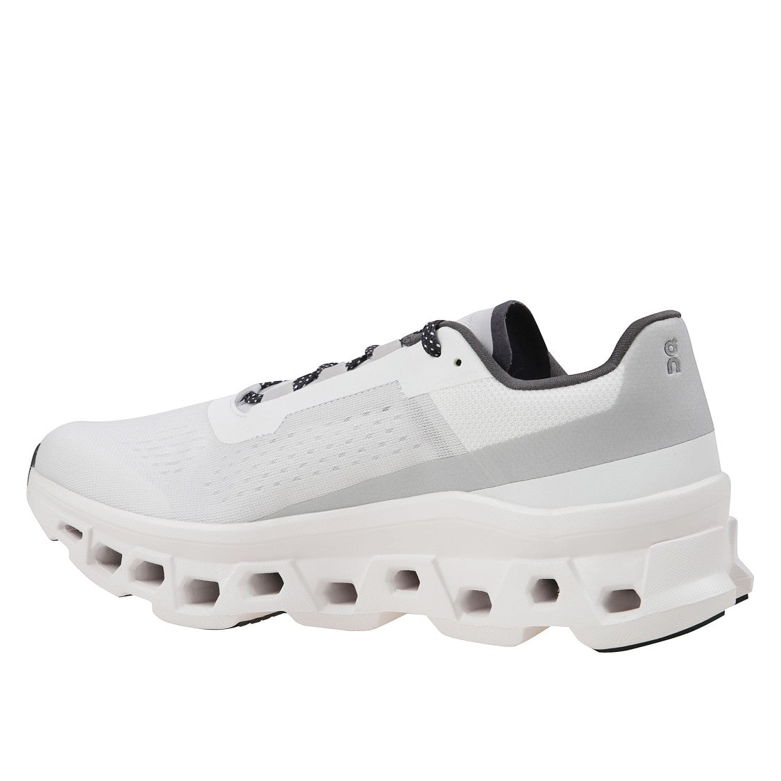 On Running White Cloudmonster Sneakers With Oversized Sole