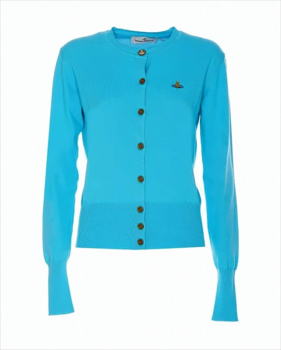 Vivienne Westwood Turquoise Knit Cardigan With Button-Down Front