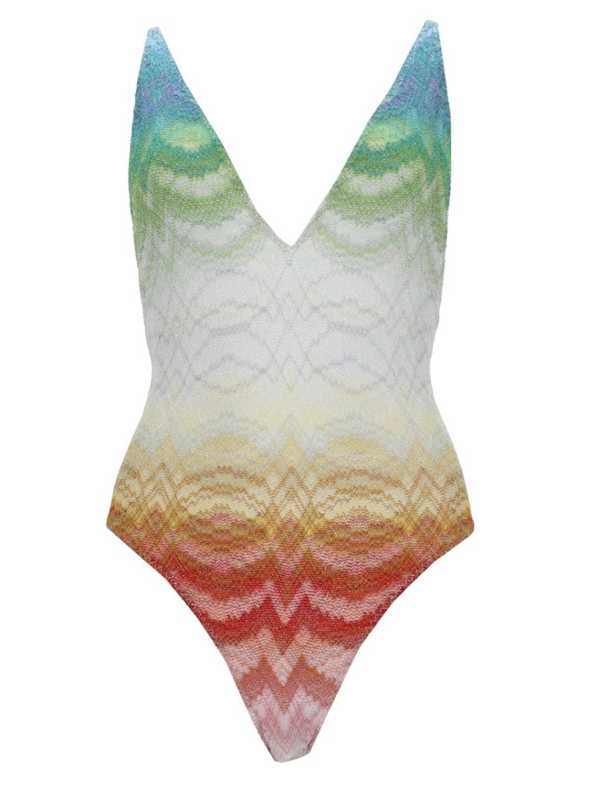 Missoni Gradient Zigzag Viscose-Blend Crisscross One-Piece Swimsuit