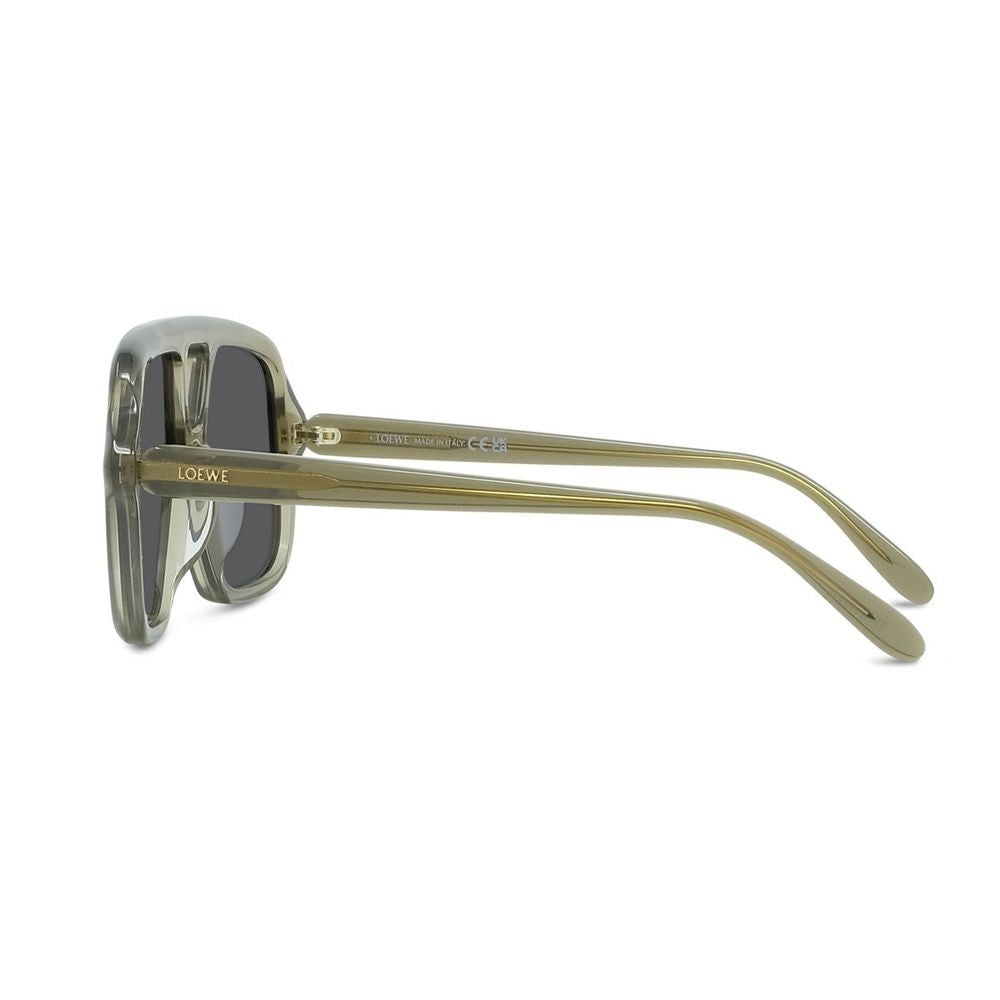 Loewe Slim Double-Bridge Pilot Sunglasses With Engraved Logo