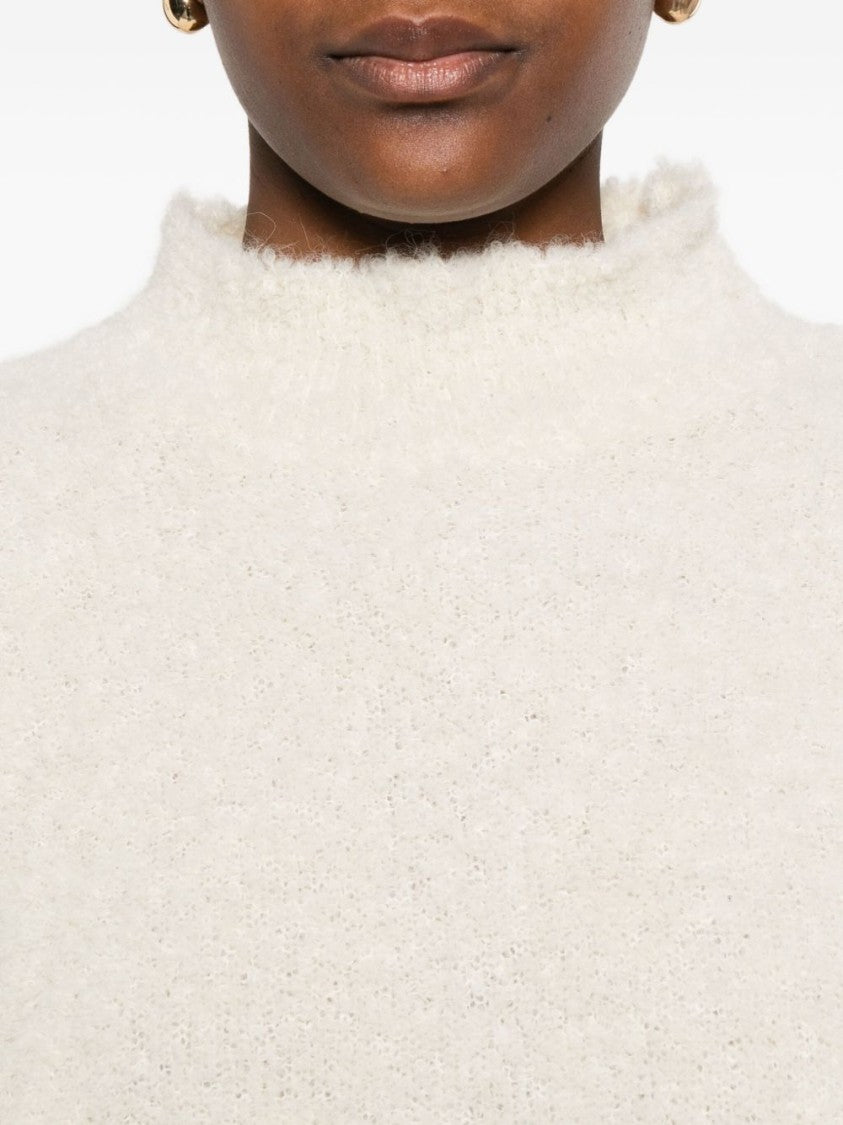 Antonelli Boxy Cropped Beige Sweater