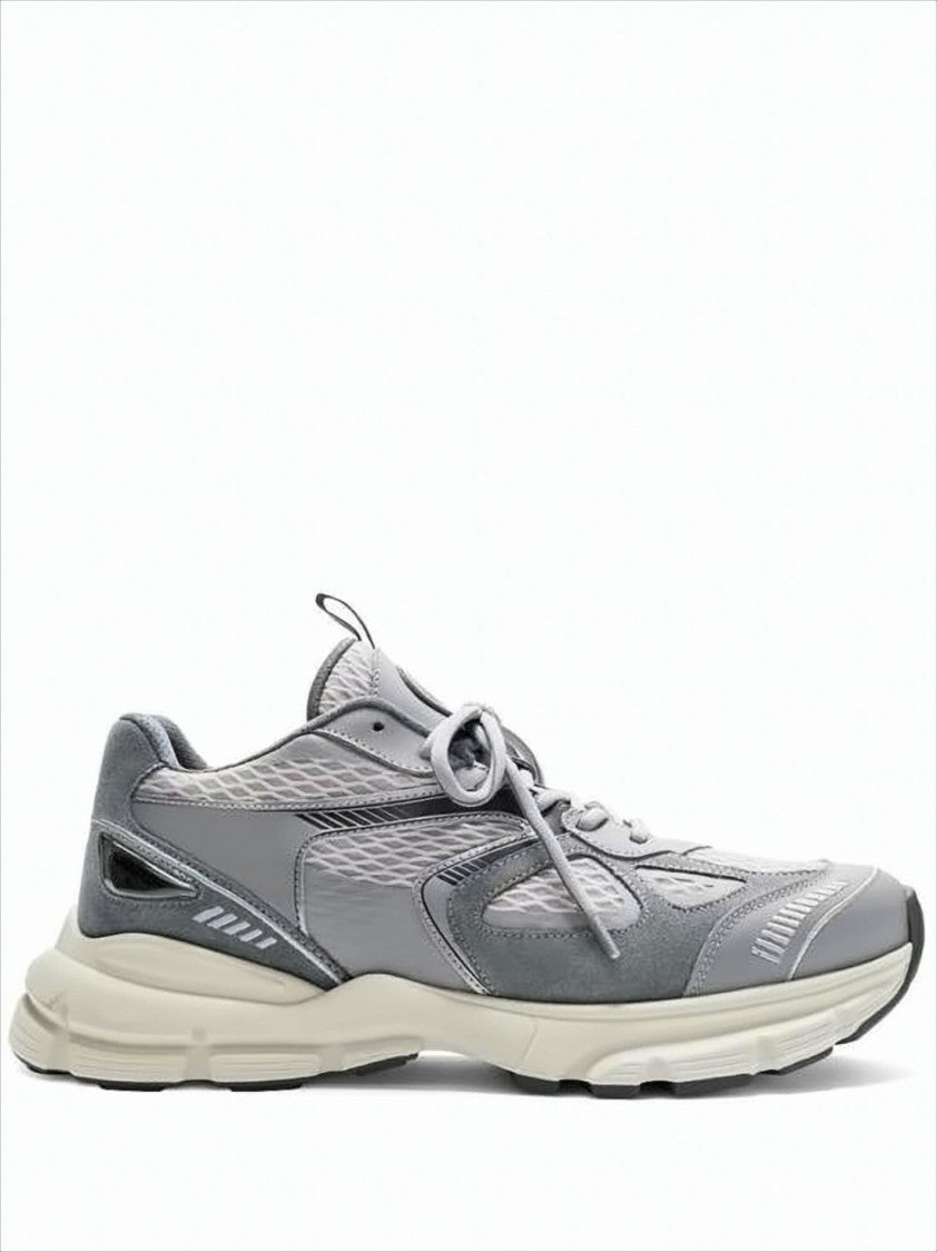 Axel Arigato Layered Grey Sneakers With Textured Leather And Rubber Sole