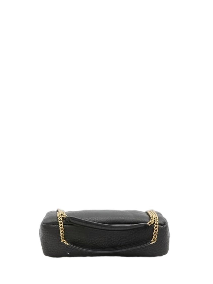 Saint Laurent Textured Lambskin Shoulder Bag With Flap Closure