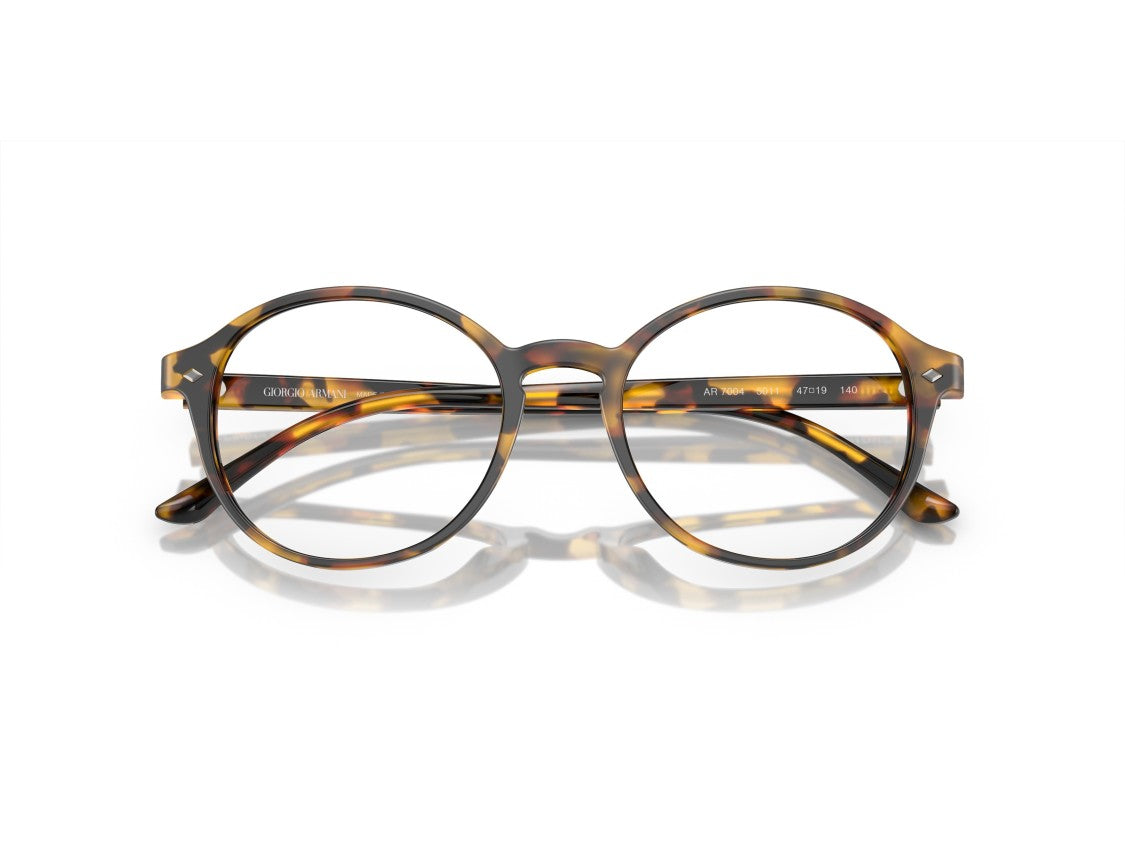Giorgio Armani Tortoiseshell 0Ar7004 Keyhole Acetate Round Eyeglasses