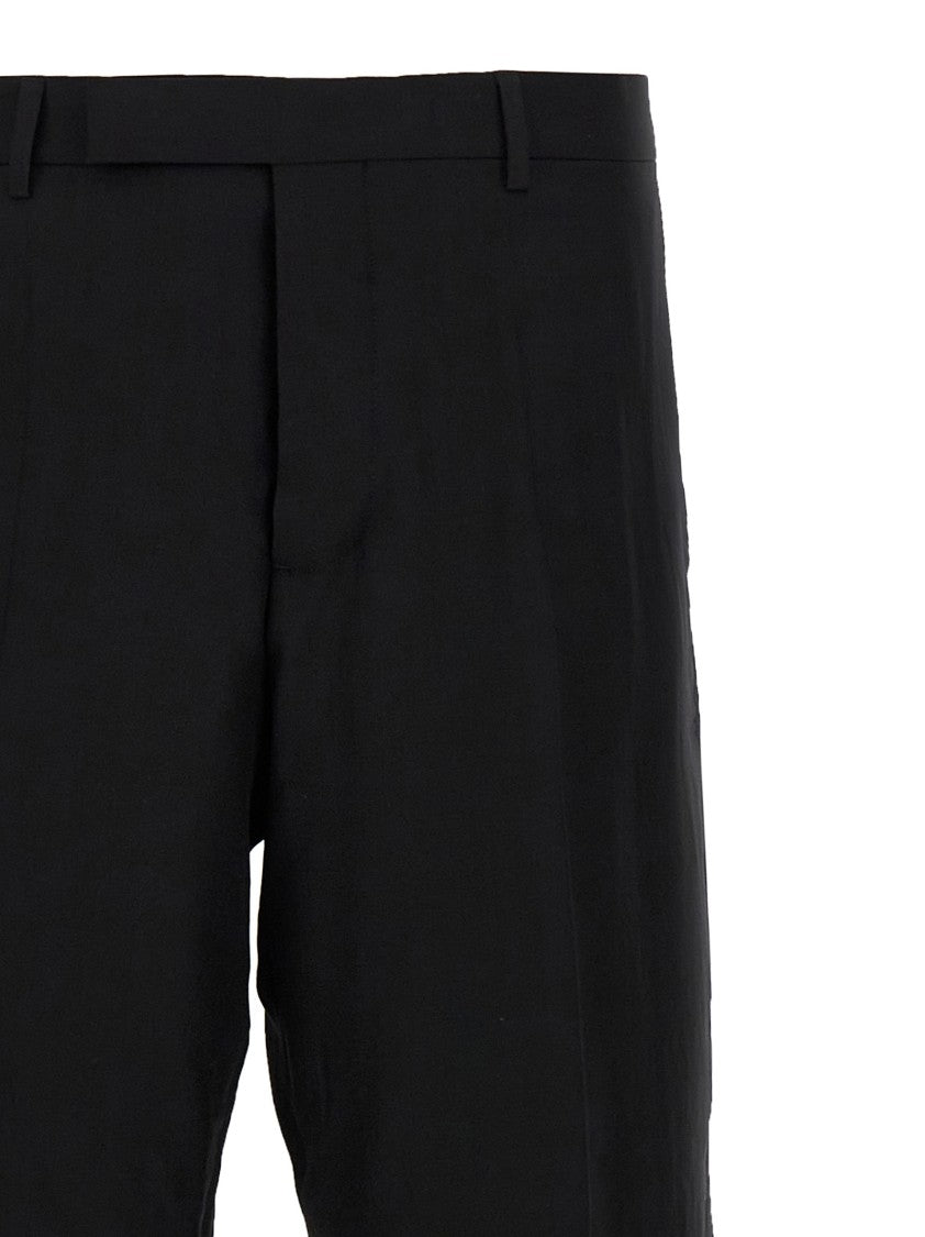 Rick Owens Wide-Leg Tailored Wool Pants With Pleat Detail