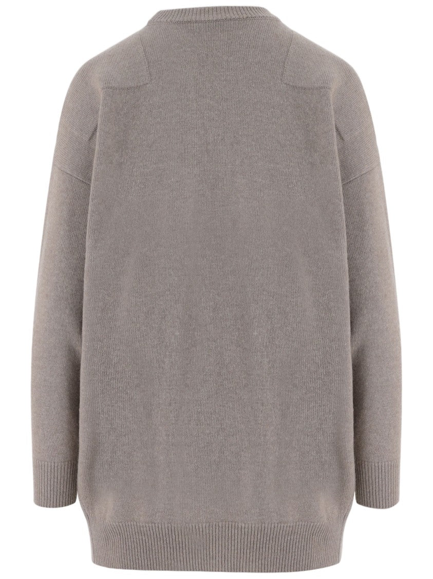 Jil Sander Beige Crewneck Wool-Blend Sweater