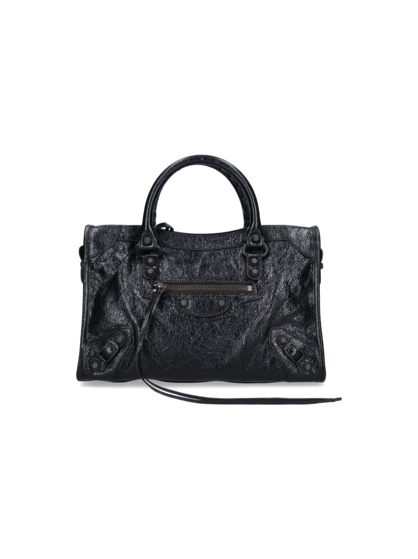 Balenciaga Black Le City Small Arena Lambskin Shoulder Bag