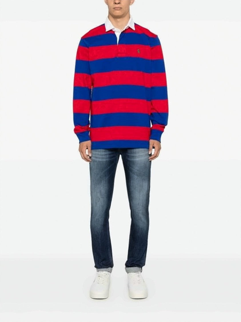 Polo Ralph Lauren Iconic Rugby Shirt With Bold Stripes And Contrast Collar