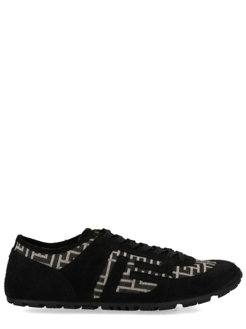 Balmain Racer 45 Black Suede Overlay Sneakers