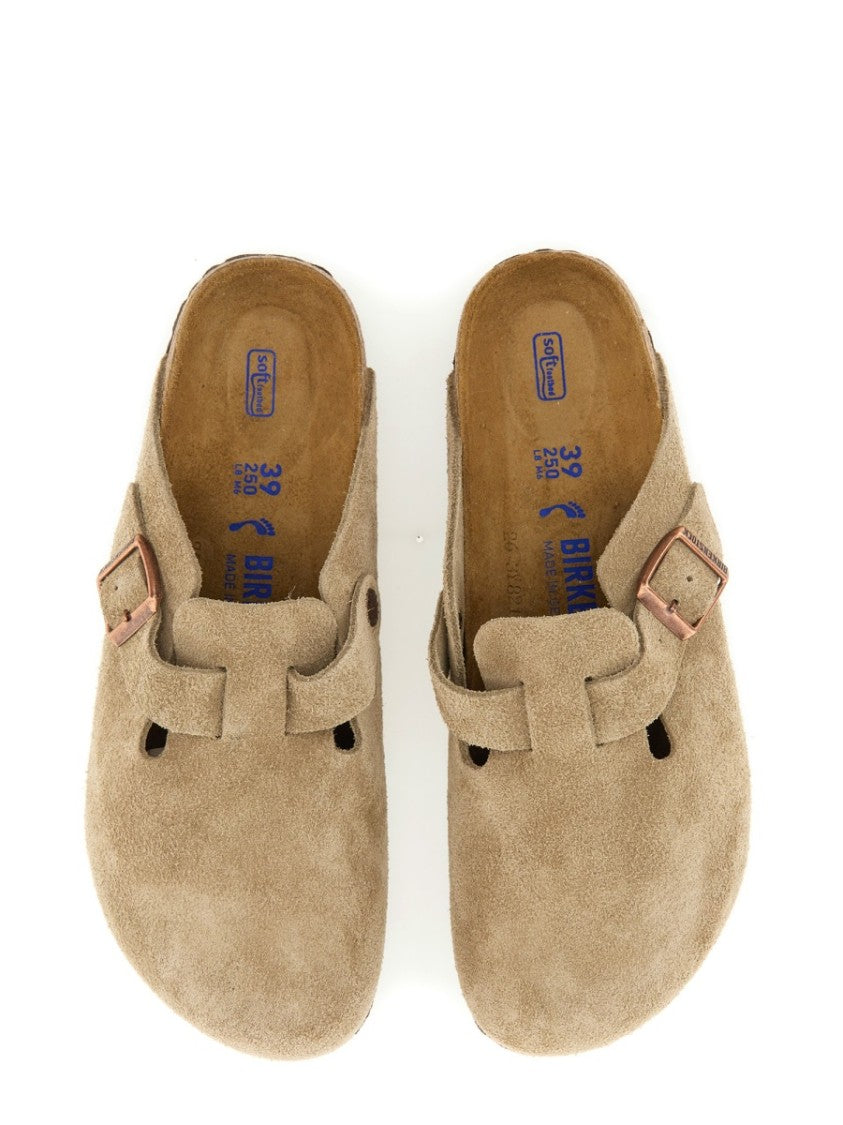 Birkenstock Suede Mule Boston With Adjustable Strap