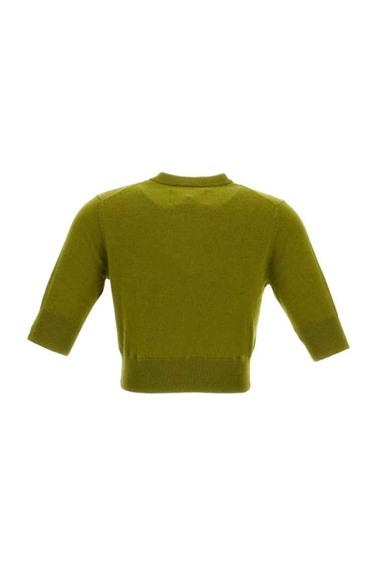 Extreme Cashmere Green Grass N.474 Super Little Cropped Cardigan