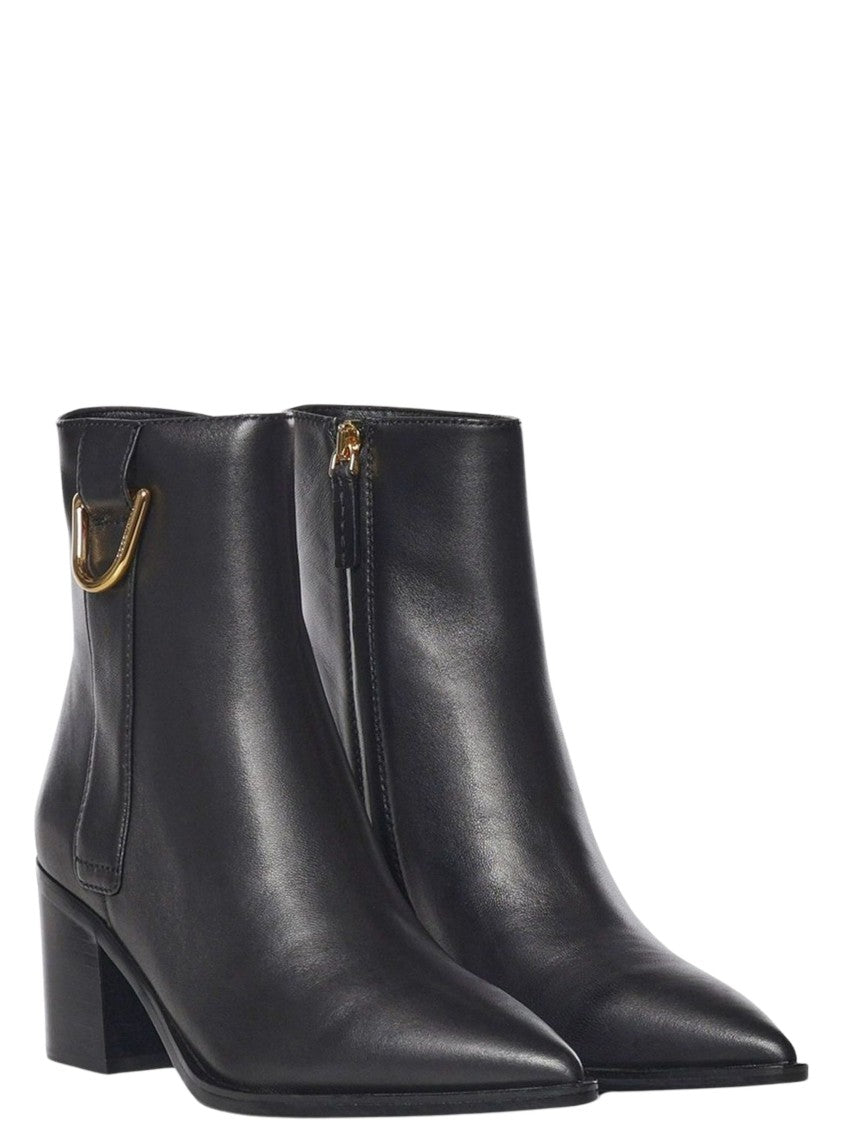 Coccinelle Pointed Toe D-Ring Detail Block Heel Ankle Boots