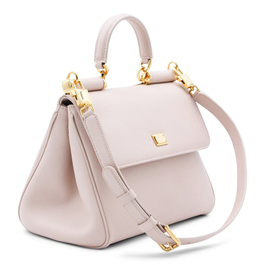 Dolce & Gabbana Structured Top Handle Bag In Soft Nude Shade