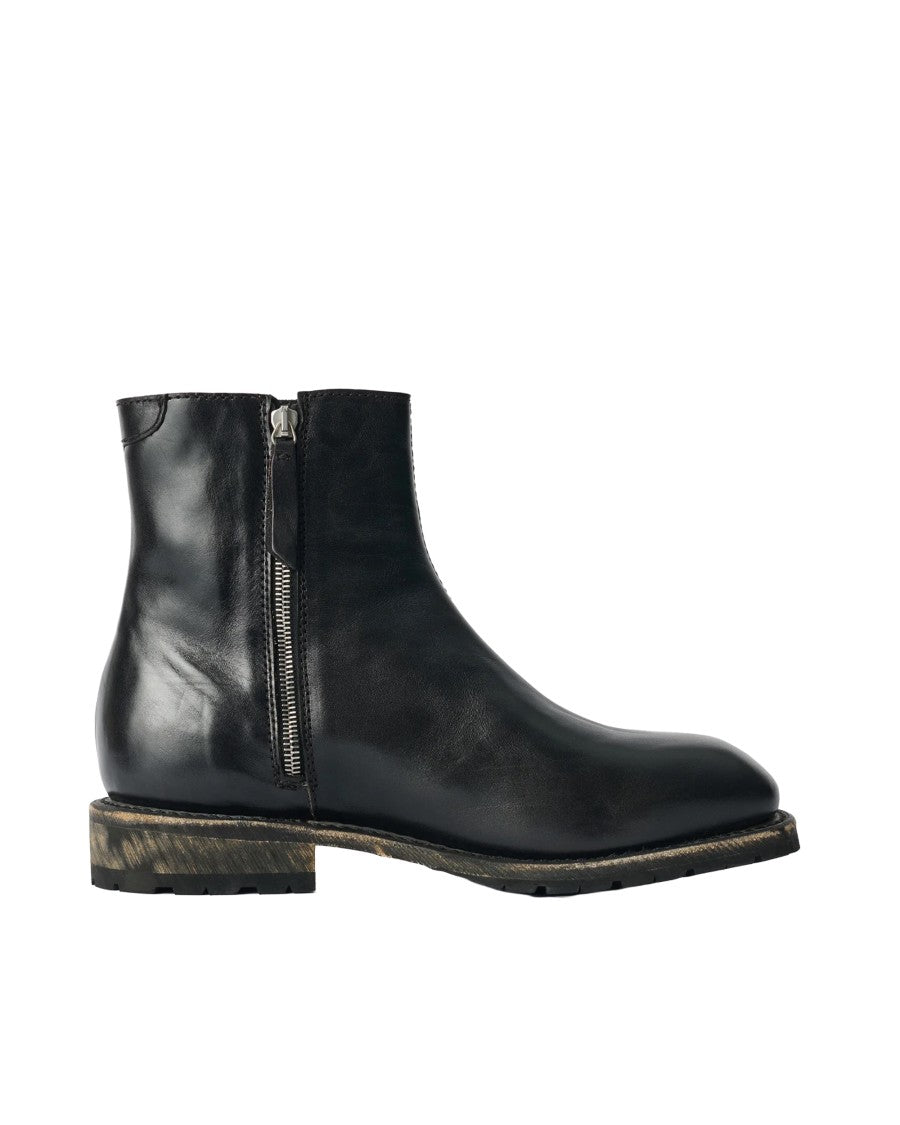 Our Legacy Engine Black Full-Grain Italian Leather Ankle Boots