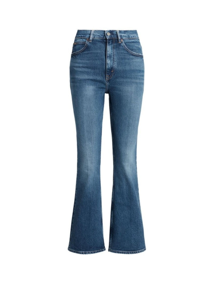 Polo Ralph Lauren High-Waisted Flared Jeans With Cropped Leg And Vintage Wash