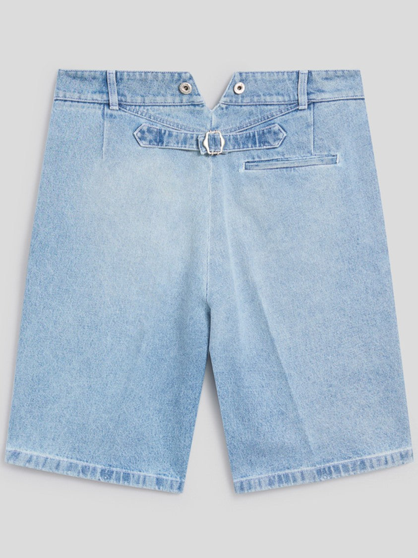 Pence Light Blue Diego Straight Cotton Shorts