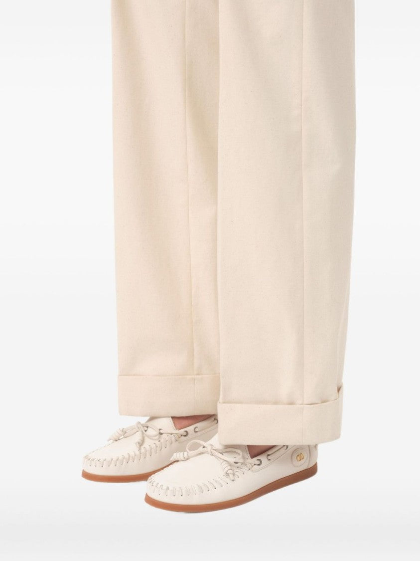 Valentino Garavani Moccasin Design Flat Shoes With Bow Detail