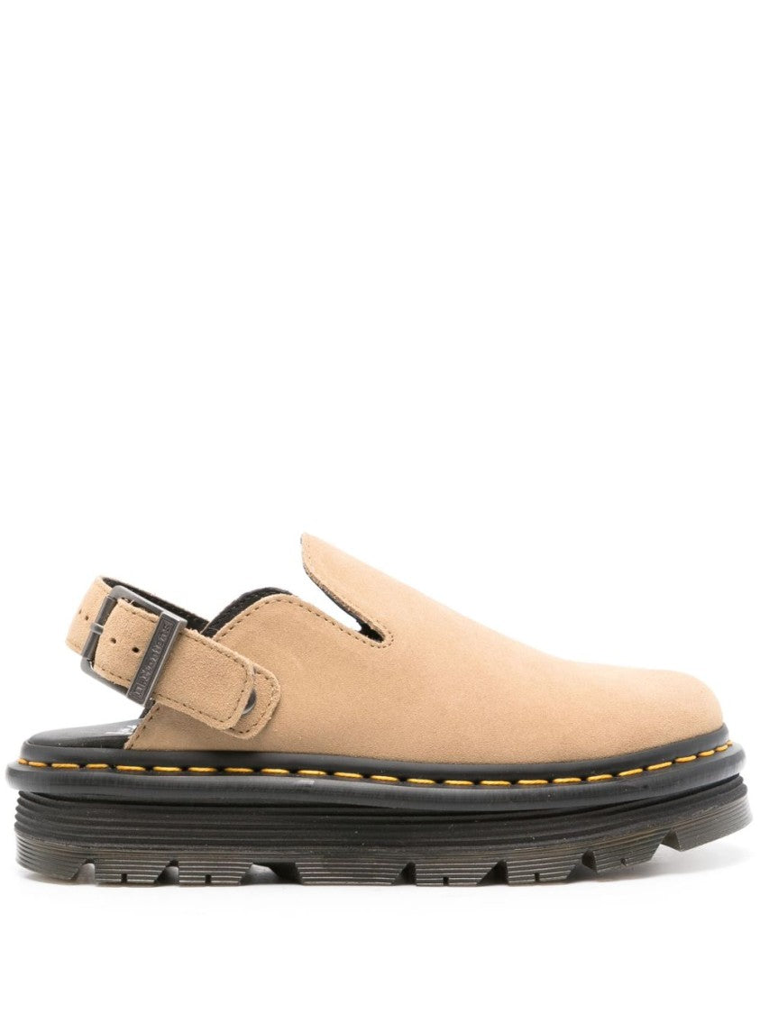 Dr. Martens Beige Closed-Toe Sandals With Adjustable Back Strap