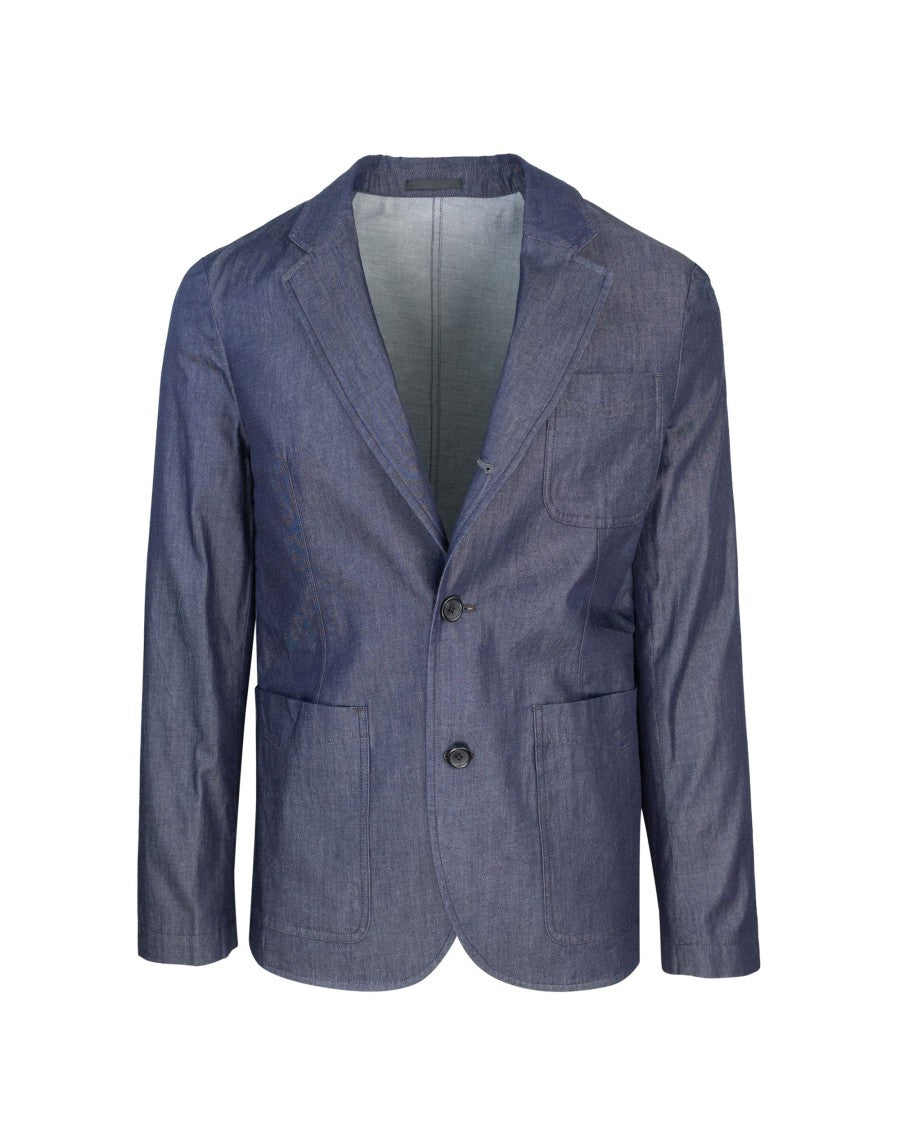 Ps Paul Smith Three-Button Indigo Cotton Twill Blazer