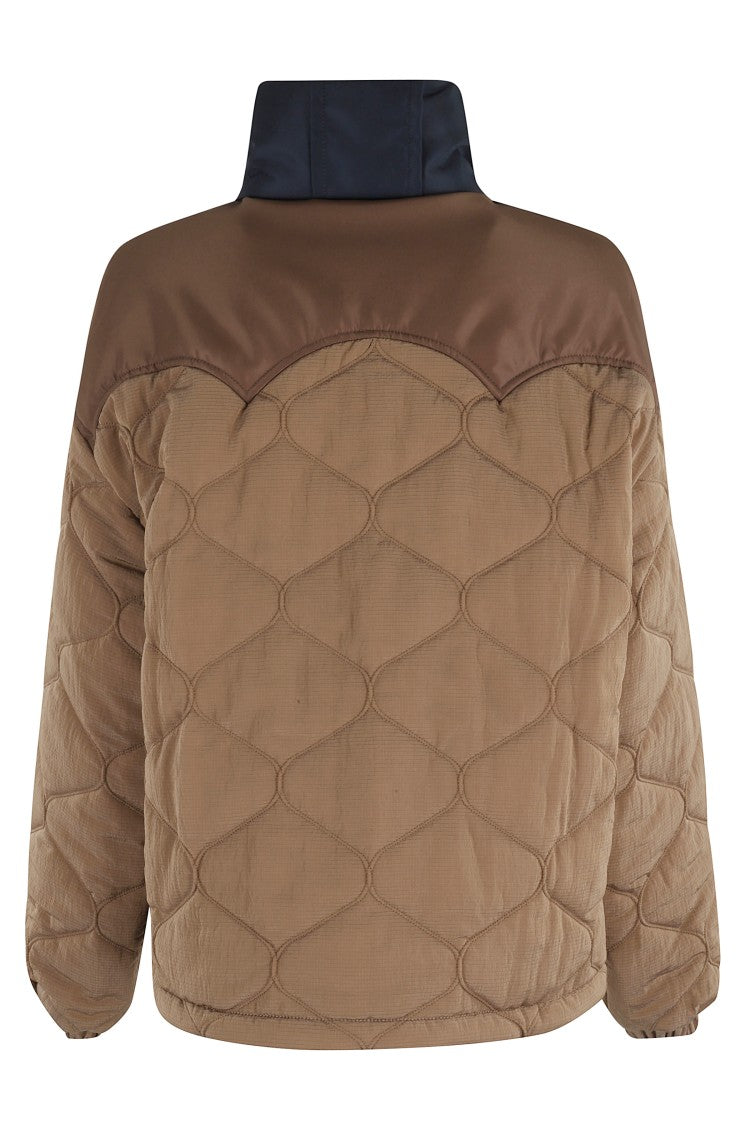 Marbell Quilted Nylon Jacket With Contrast Collar