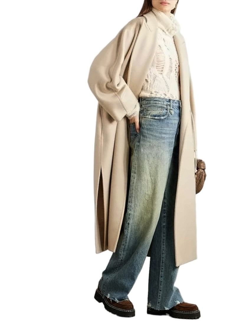 Max Mara Long Cashmere Coat With Classic Lapel