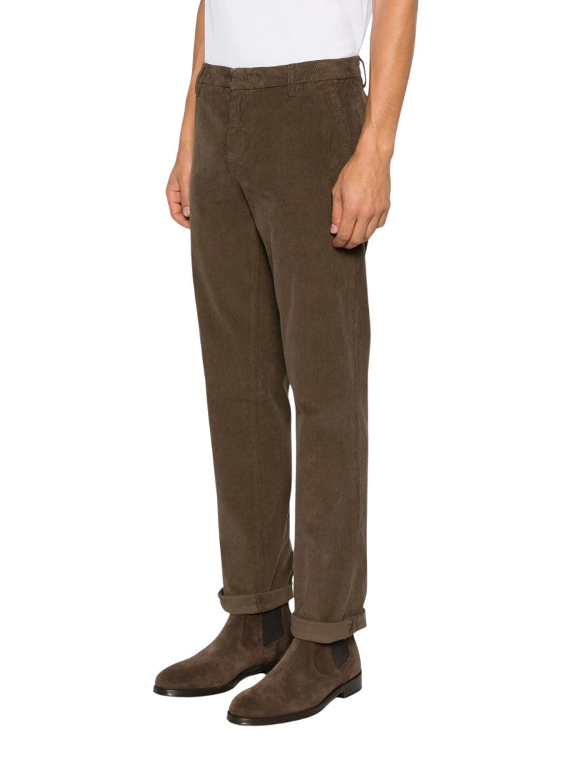Dondup Straight-Leg Velvet Trousers With Rolled Cuffs