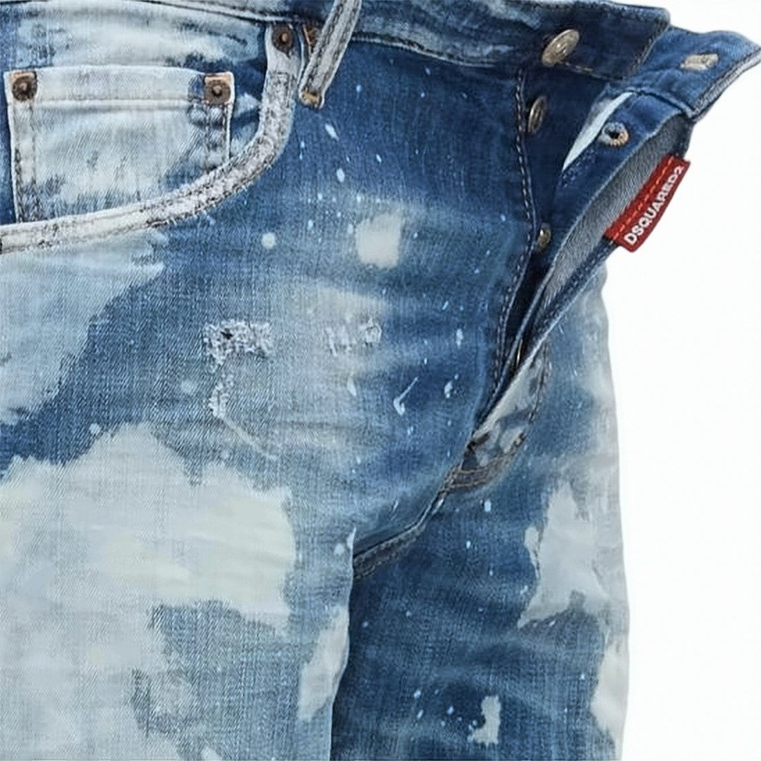 Dsquared2 Slim-Fit Denim Pants With Distinctive Bleached Effect