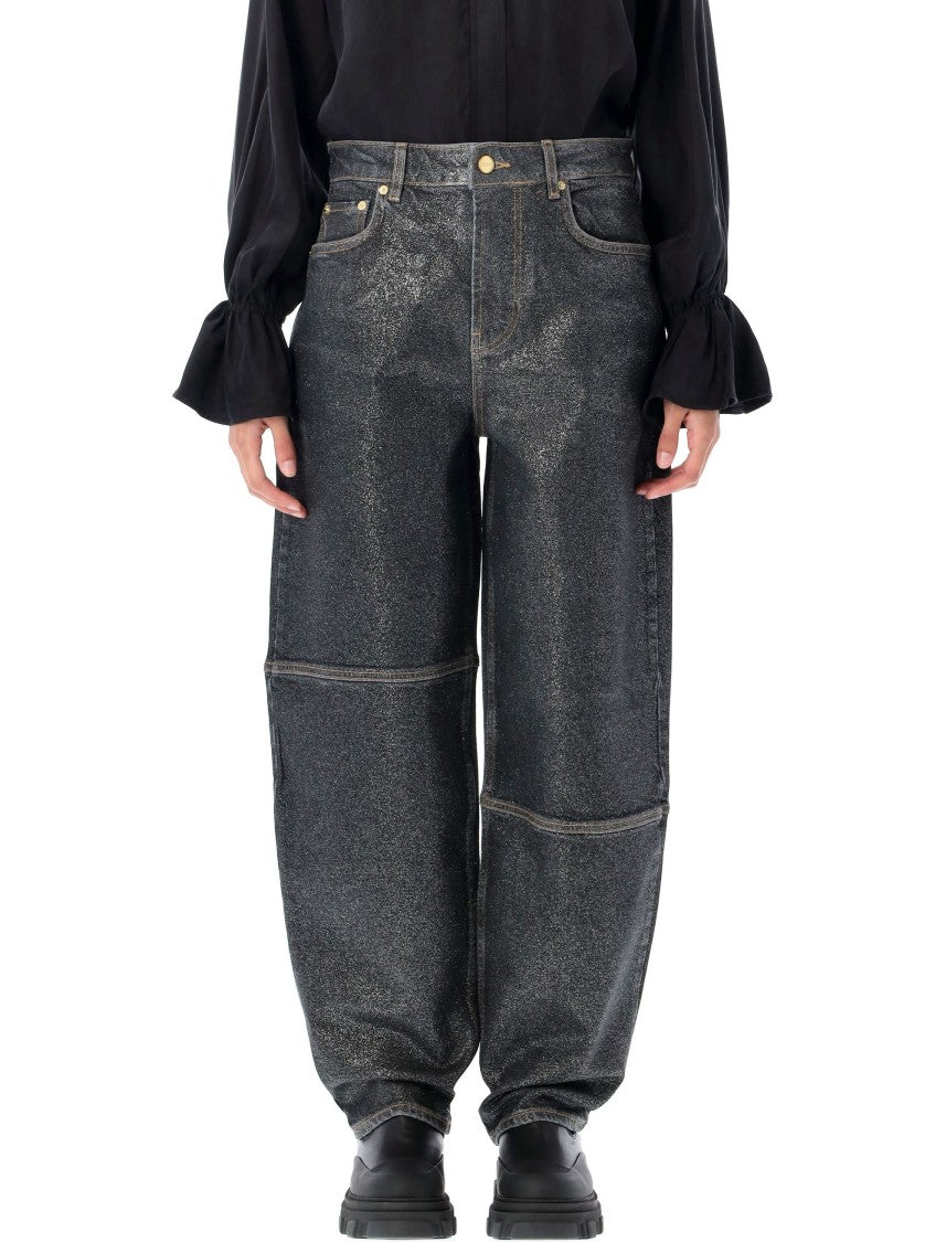 Ganni Shimmery Foil Stary Jeans