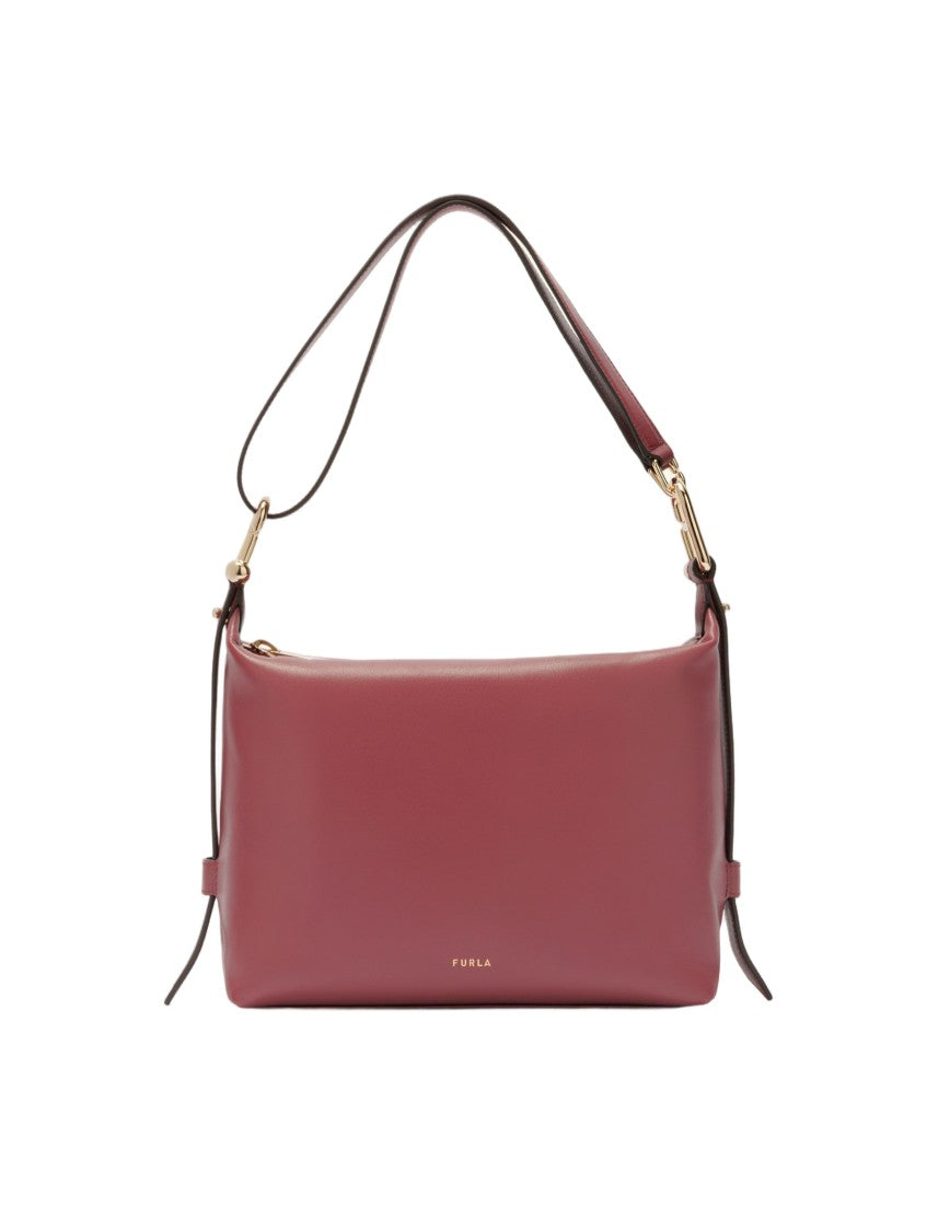 Furla Tonie M Leather Hobo Ball Bag, Ruby Color