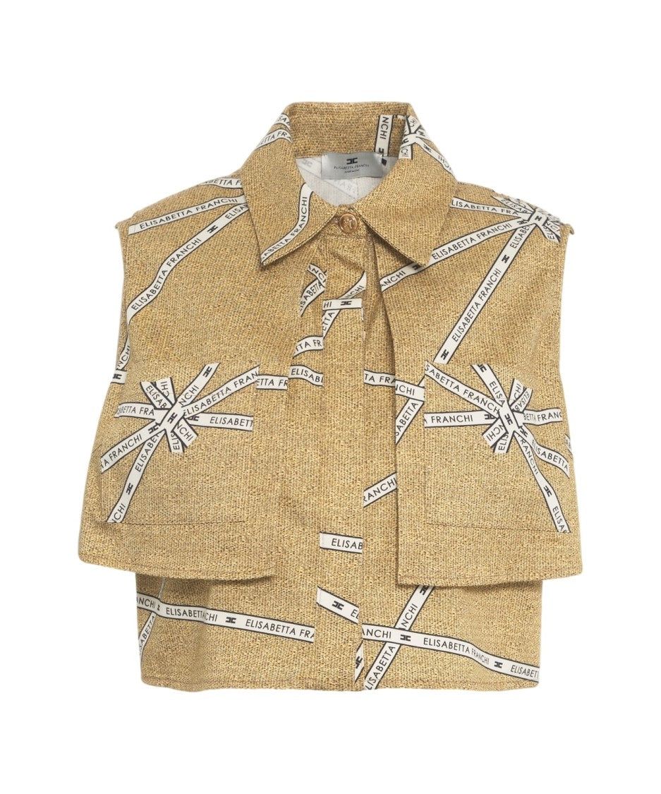 Elisabetta Franchi Cropped Blouse With Print