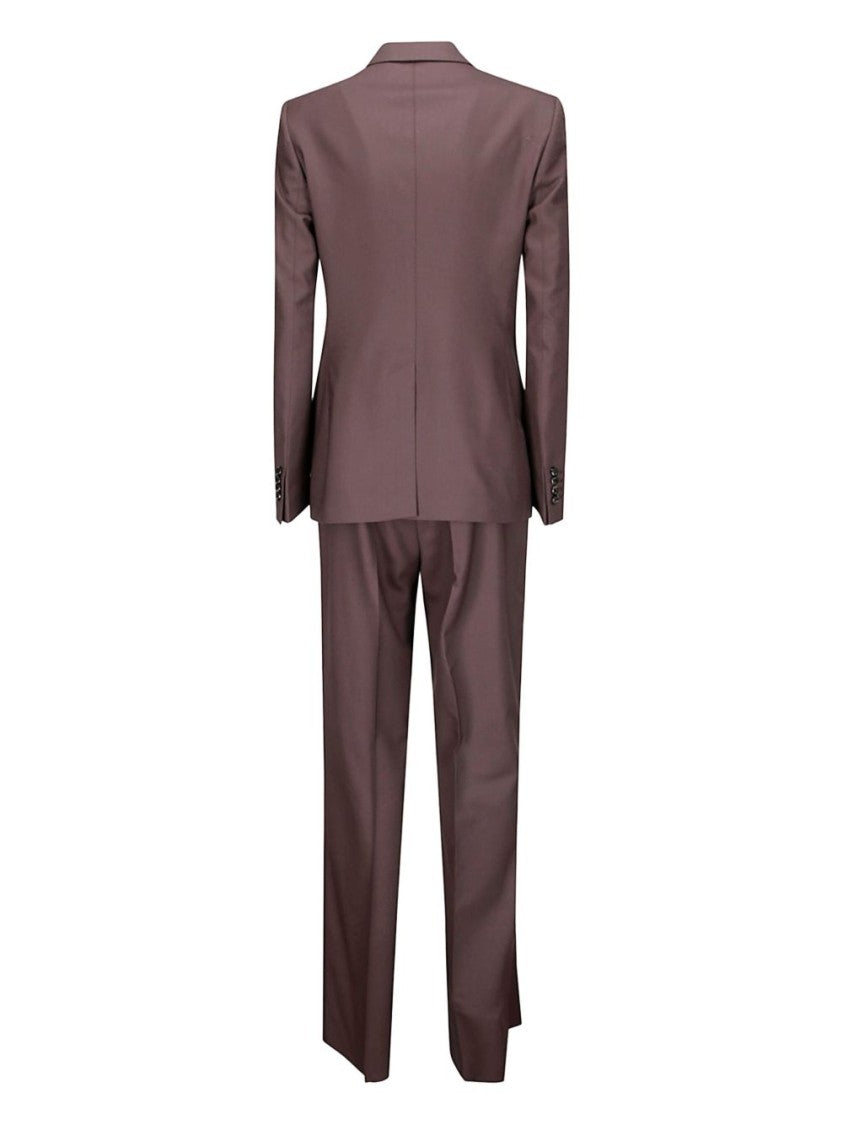 Tagliatore Double-Breasted Brown Suit Set With Peak Lapels