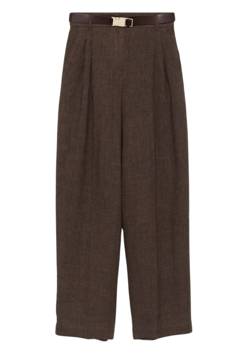 Max Mara Cropped Wide-Leg Trousers With Pleated Front