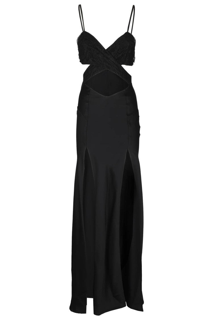 Amen Black Lace Long Dress