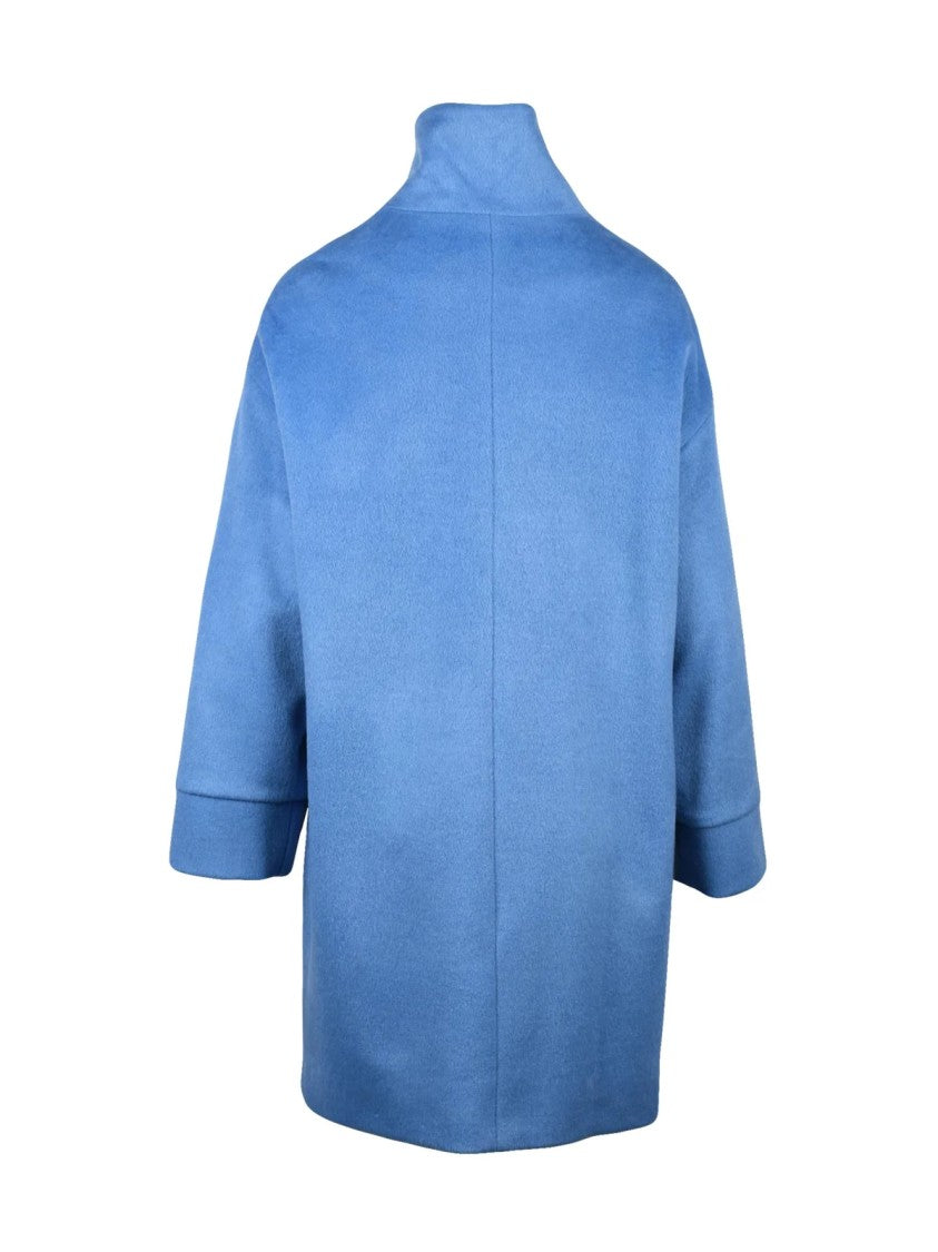 Oliver Horigamy Light Blue Virgin Wool-Blend Coat