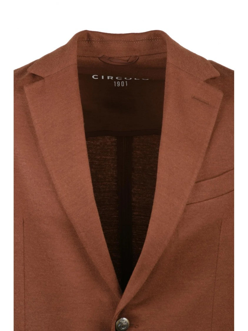 Circolo 1901 Fitted Circolo 1901 Blazer In Warm Brown With Defined Silhouette