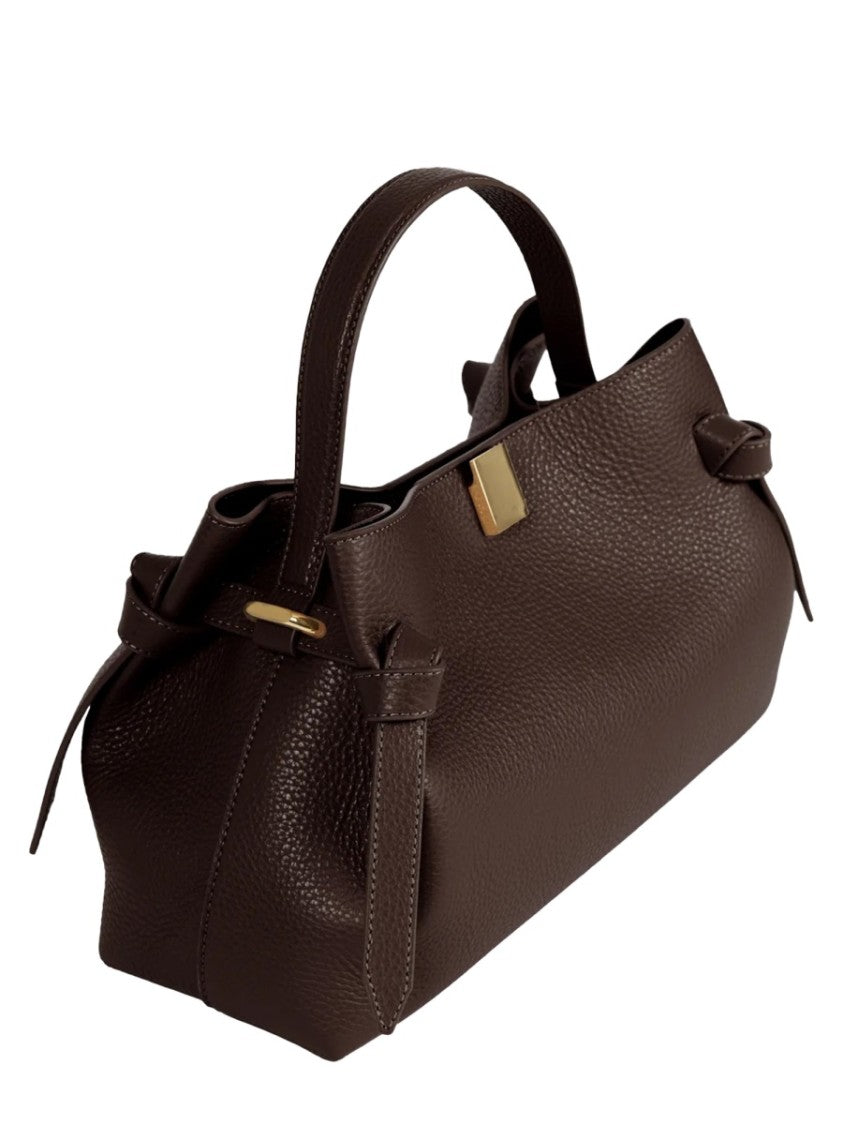 Yuzefi Textured Leather Shoulder Bag With Unique Silhouette