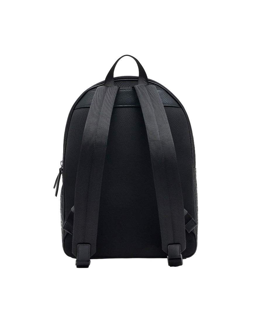 Emporio Armani Black Eagle Raised Calf Leather Backpack