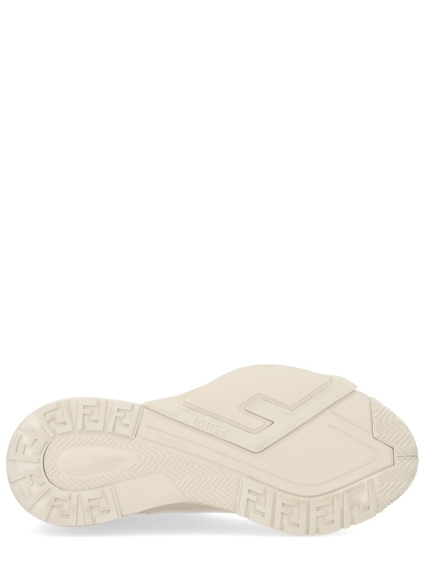 Fendi Fendi Flow Light Beige Leather Sneakers