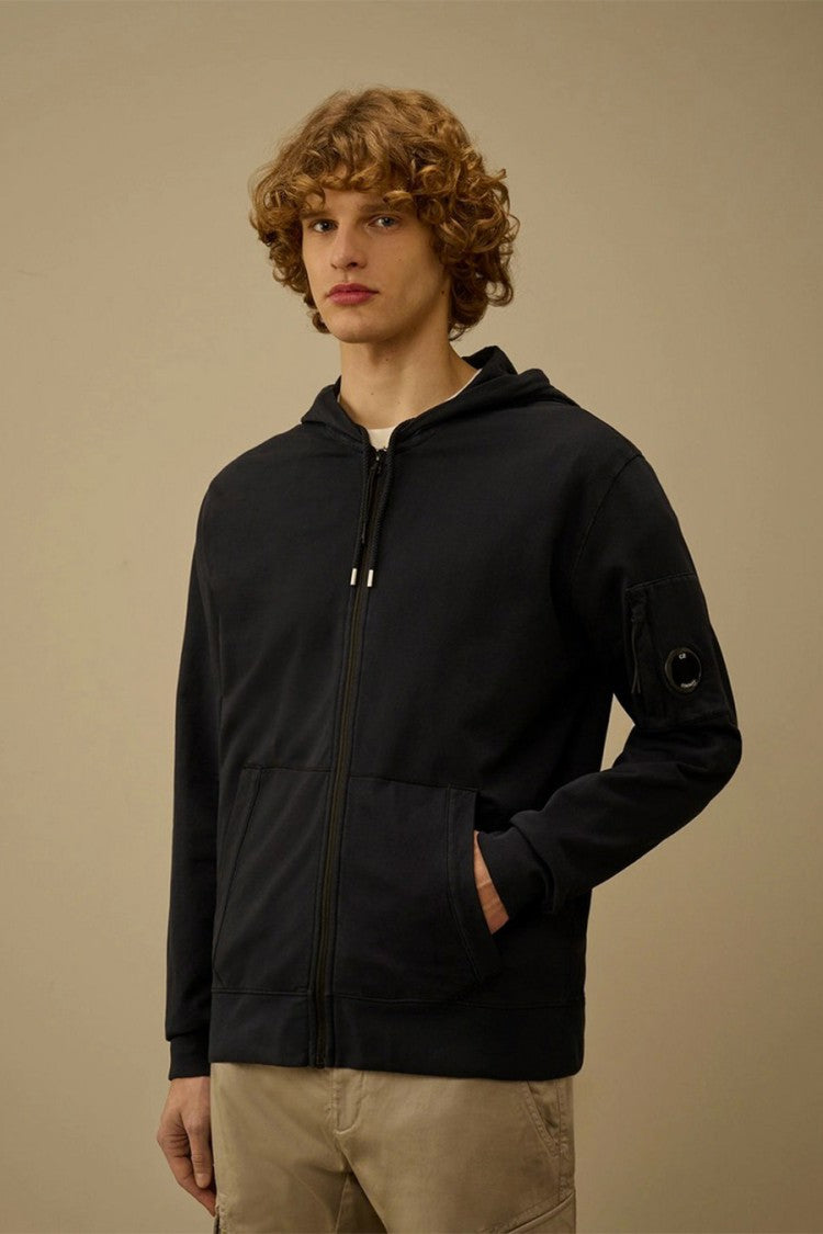 C.P. Company Black Lens Detail Cotton Zip-Through Hoodie