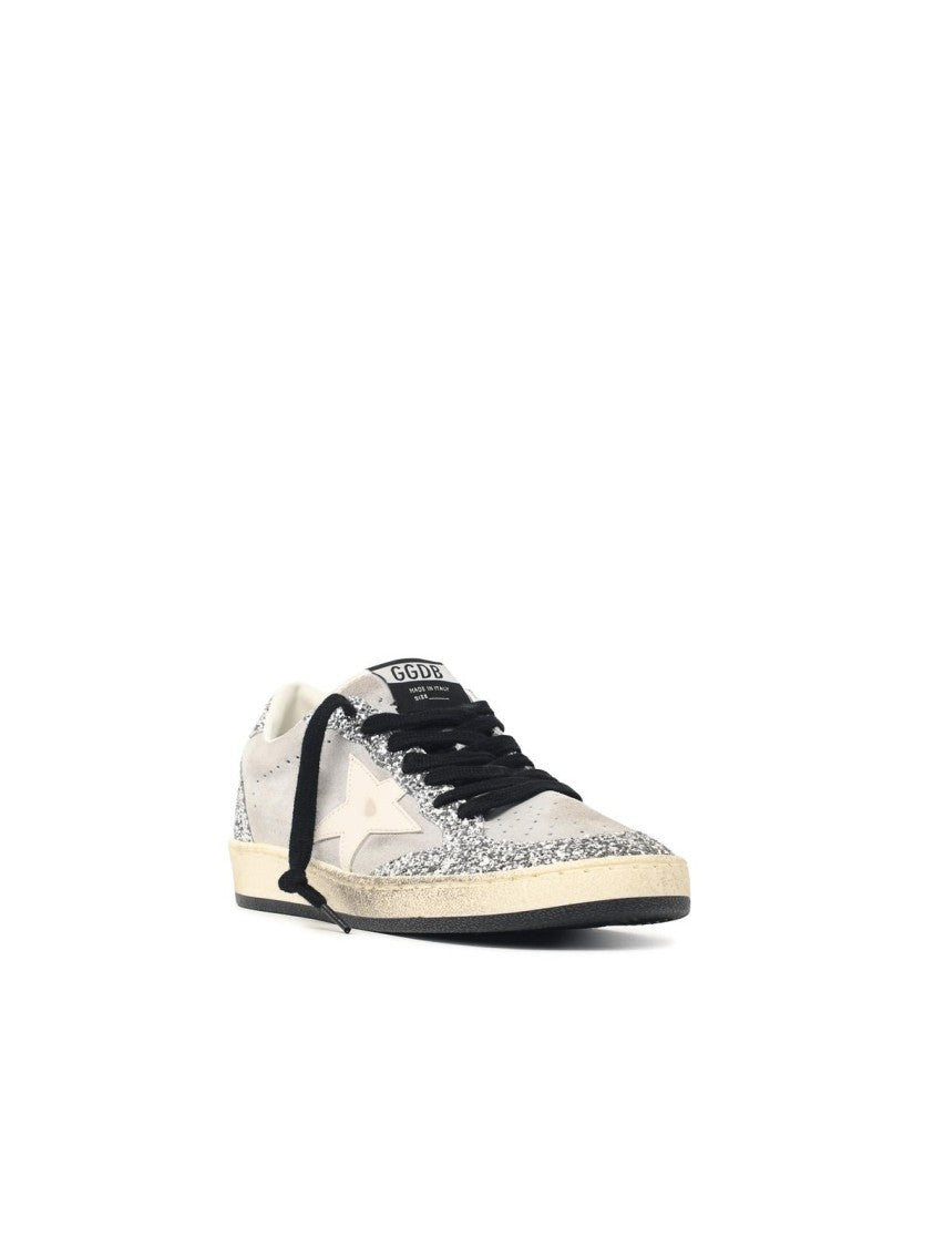 Golden Goose 'Ball Star' Silver Suede Sneakers