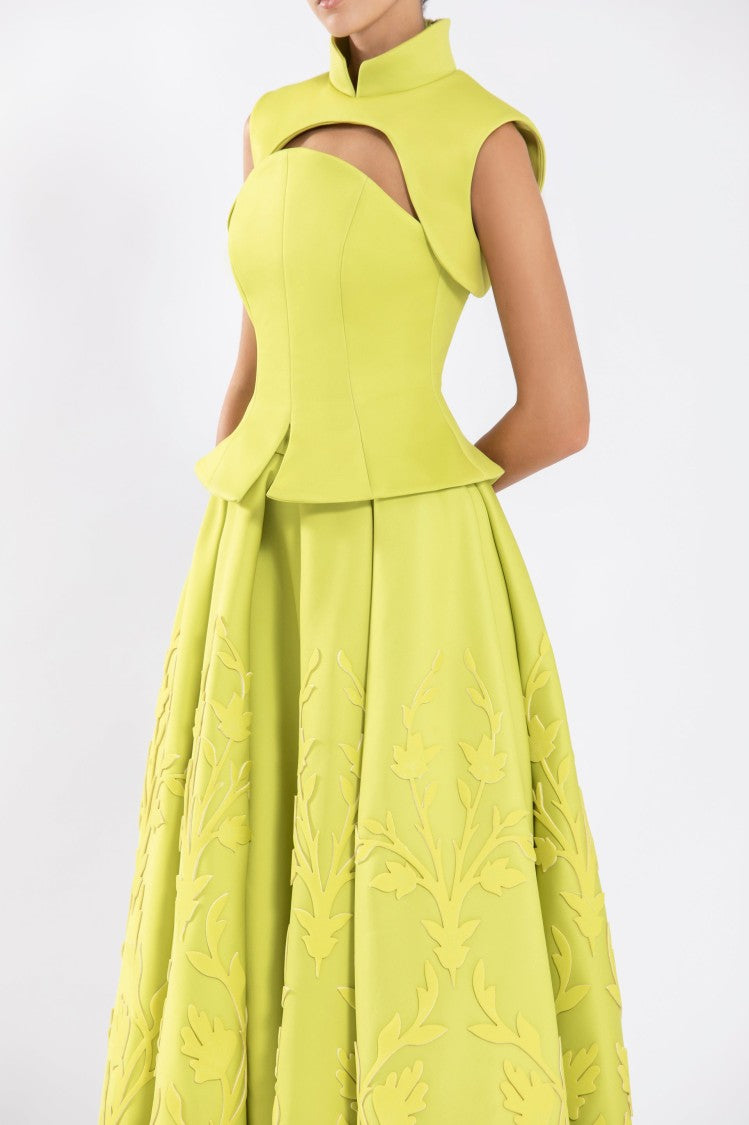 Saiid Kobeisy Neoprene Corset With Detachable Bolero