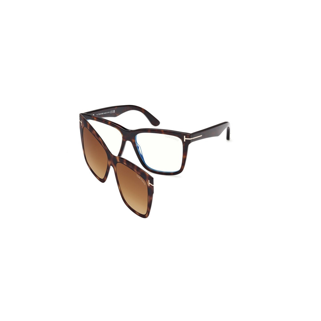 Tom Ford Ft6069-B Oversized Square Tortoiseshell Eyeglasses