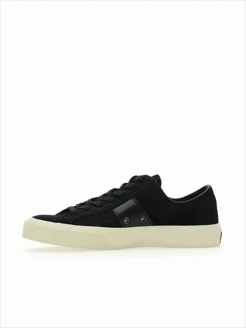 Tom Ford Low-Top Suede And Mesh Sneakers With Distinctive Sole
